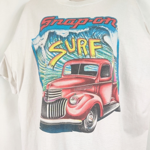 Vintage 90s Snap on Surf Screen stars best‎ tag shirt